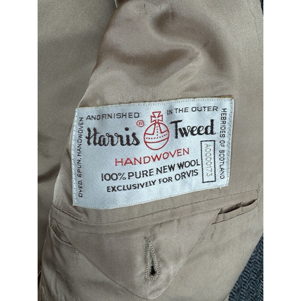 Orvis Harris Tweed Sport Coat Handwoven‎ Wool Blazer Jacket Vintage Men's 42R - Picture 8 of 11